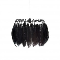 All Black Feather Pendant Lamp