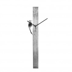 Woodpecker Tube Wall Clock - Chrome Steel