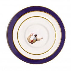 Trapeze Boy Bone China Dinner Plate - Cobalt Blue
