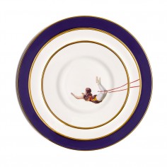 Trapeze Girl Bone China Dinner Plate - Cobalt Blue